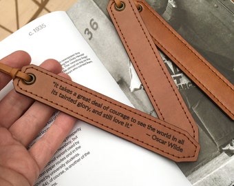 Personalized leather bookmark. Free engraving. Custom quote Anniversary gift. Favorite saying bookmark. Bookworm gift. Bible verse bookmark.