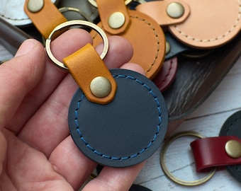 【SPERONE】24SS★ [Real Leather] Layered Simple Keyring Looped Snap Closure Keychain | Personalized Premium Leather