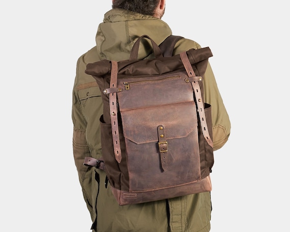 Waxed Canvas & Leather Rucksack, Corporate Gifts