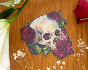 Jumbo Skull and Roses Stickers