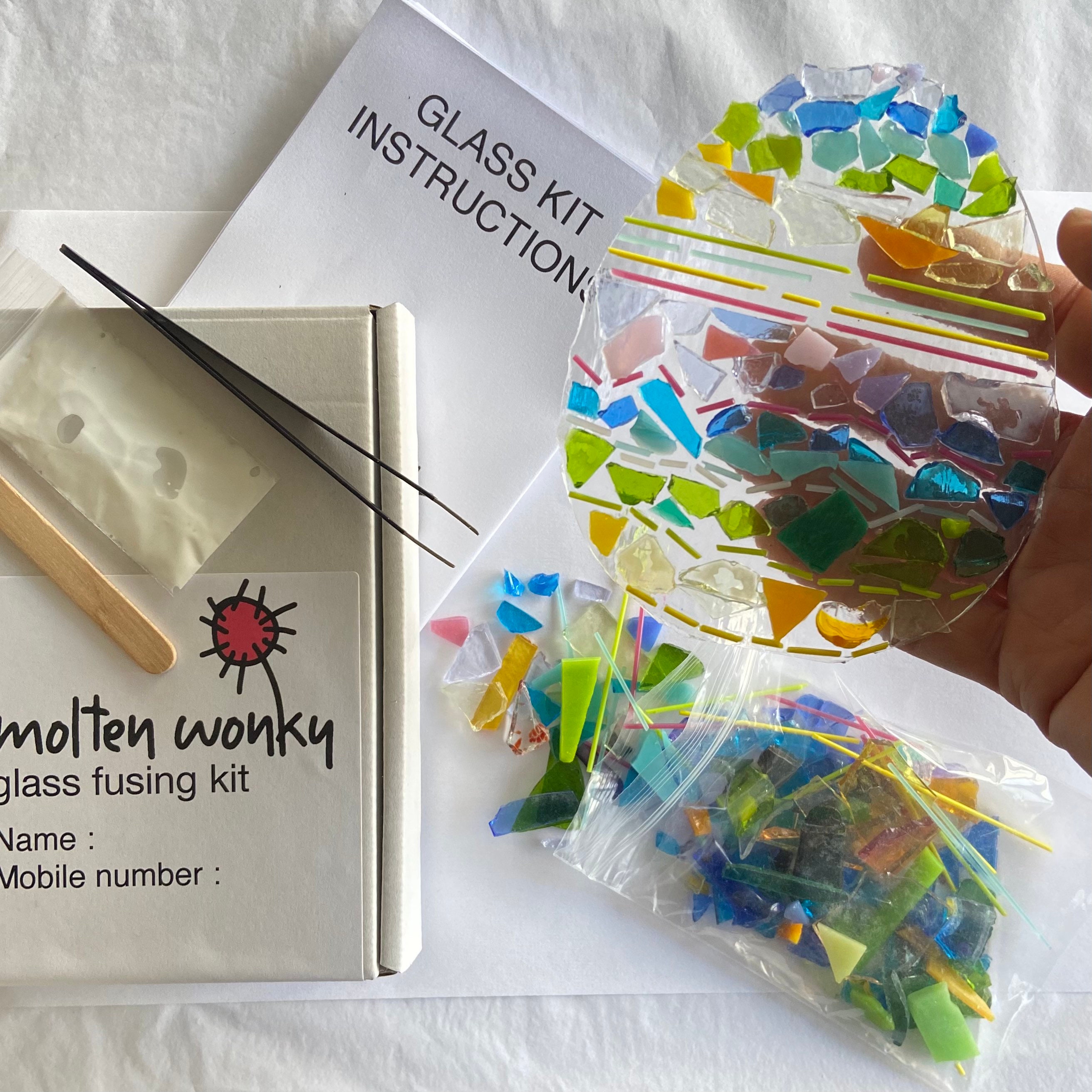 Easter Egg Glass Fusing DIY kit make at home glass fusing Etsy