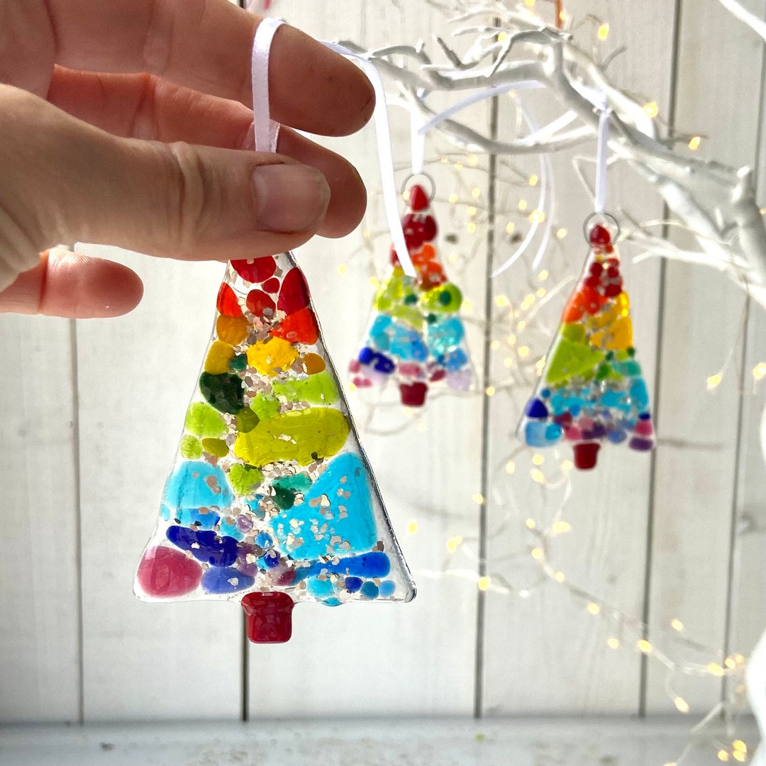 Make at Home Glass Fusing Kit With 3 Mini Rainbow Trees to Designing