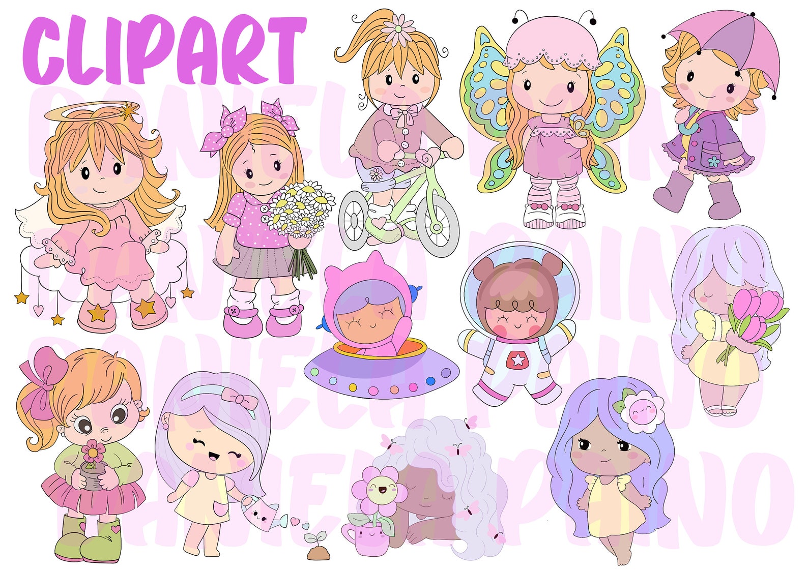 Printable Stickers and Clipart PNG Stickers Girls Print and Etsy