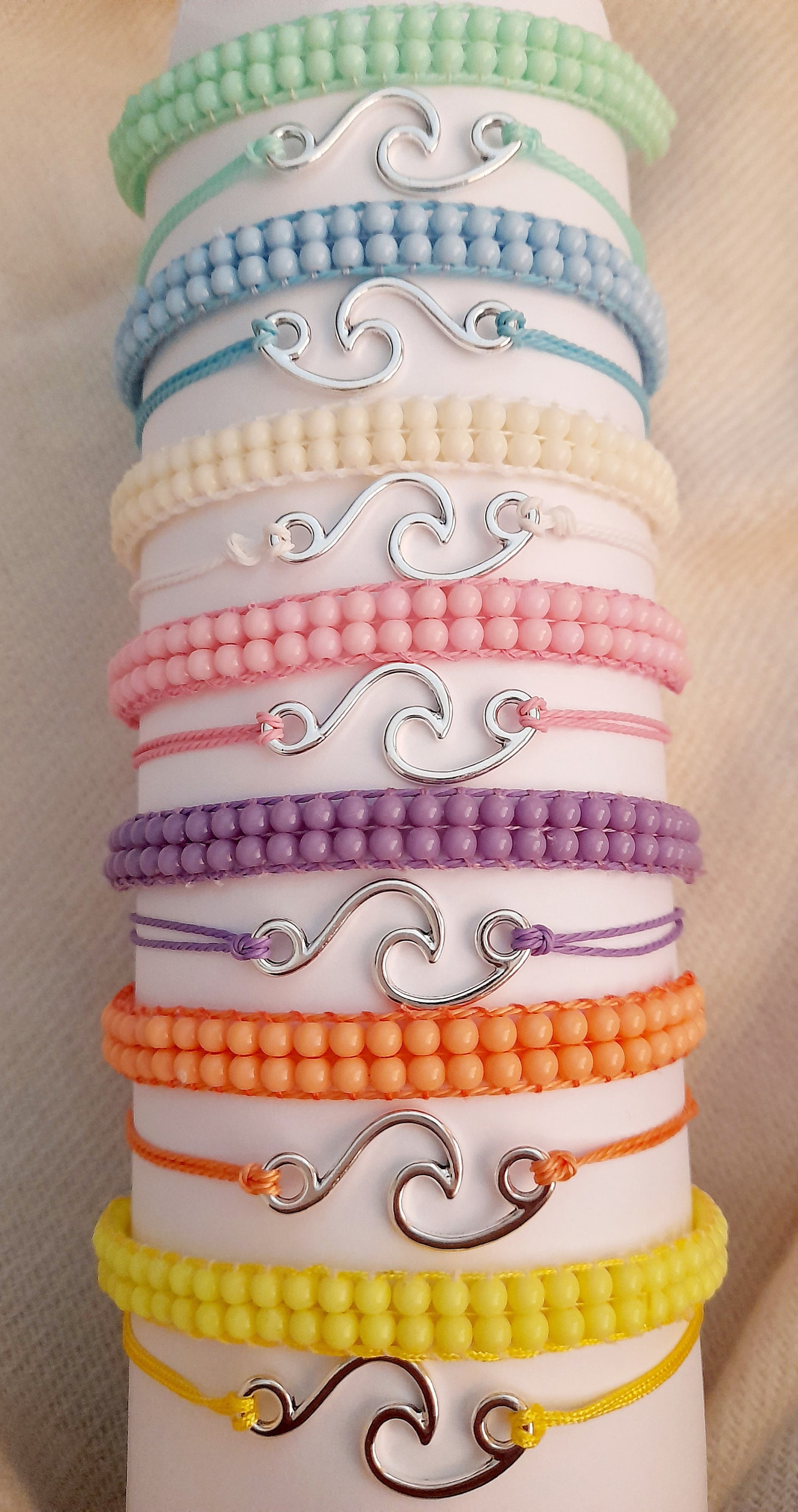 Juego de pulseras ajustables hechas a mano de 2. Etsy