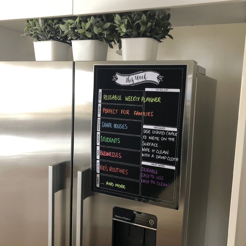 Reusable Dry Erase Weekly Planner Fridge Planner A4 or A3 Etsy