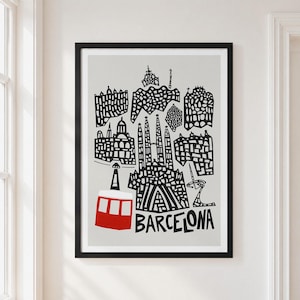 Barcelona City Print: Reseposter i mitten av århundradet - Garderobsdekor
