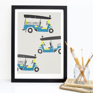 Tuk Tuk Print, Poster, Asia Art Print, Bangkok Print, Same Same But Different, City Wall Art, Wanderlust, Traveller Poster Gift, Backpack image 5