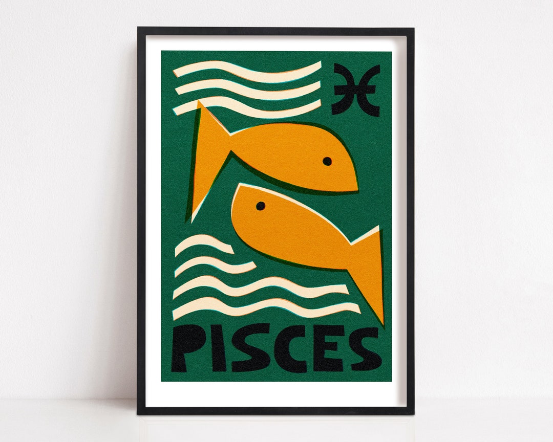 Pisces Astrology Poster, Zodiac Art Print, Constellation Print ...