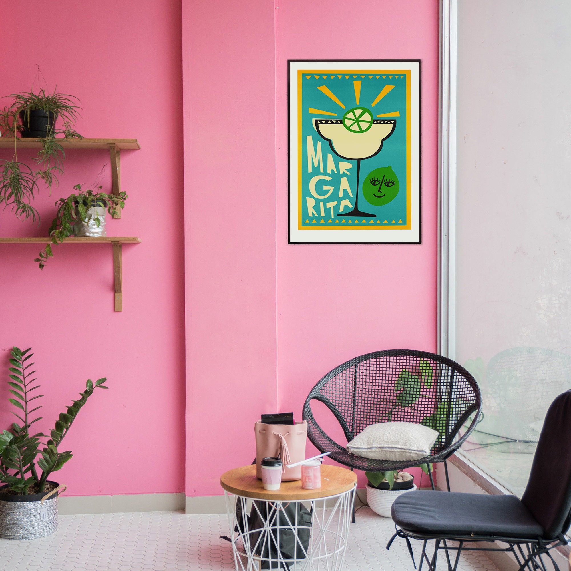 Margarita Cocktail Print, Kitchen Art, Mid Century Poster, Bartender …