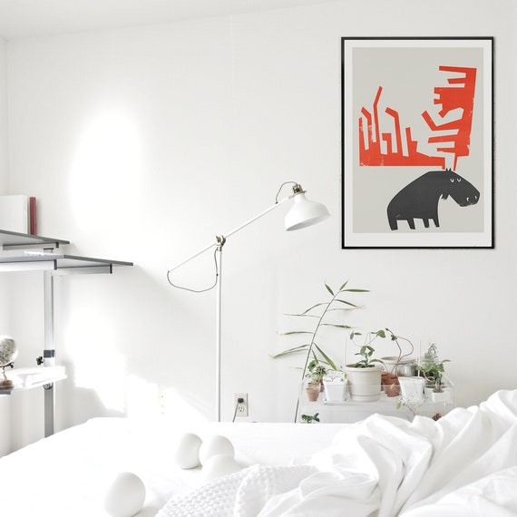 Moose Print Canada Poster Kids Room Decor Retro Wall Decor Etsy