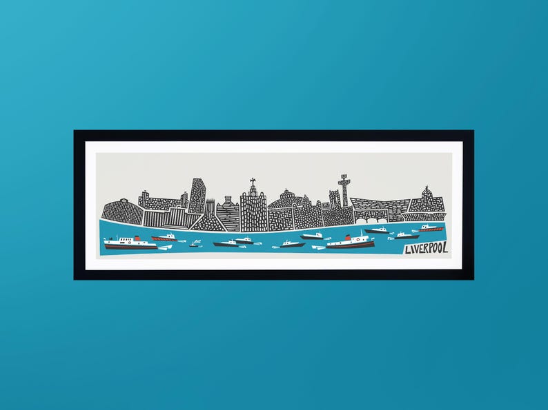 Liverpool panoramic wall art print by Fox & Velvet