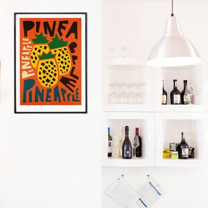 Pineapple Print: Orange and Yellow Fruit Kitchen Decor image 9