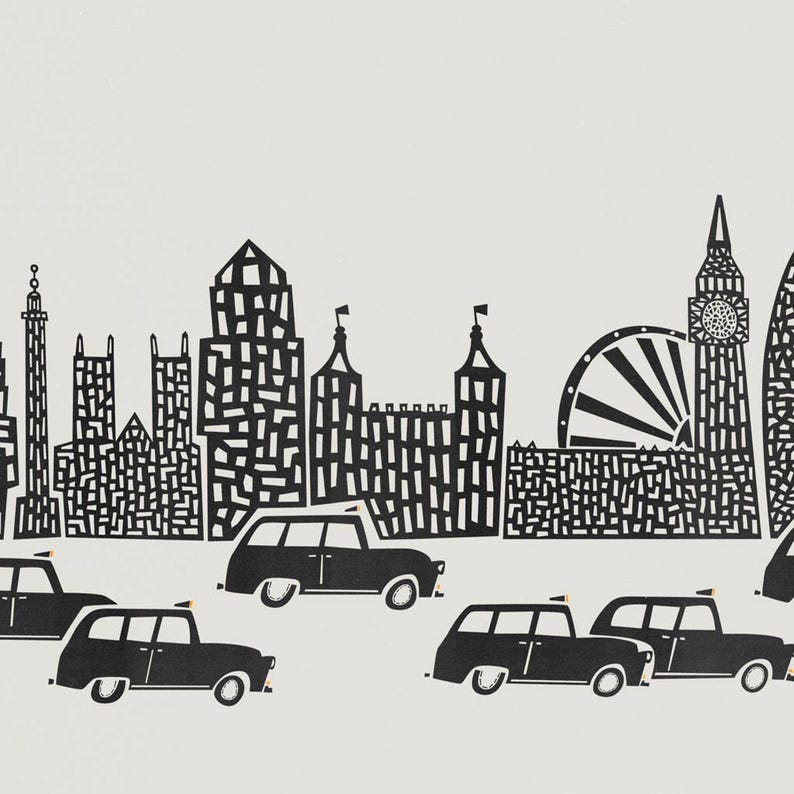 Lámina panorámica del horizonte de Londres: recuerdos panorámicos de mediados de siglo imagen 3