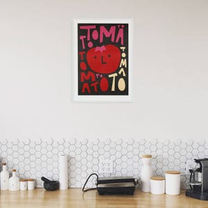 Kitchen Wall Decor, Foodie Art, Pop Art, Tomato Art, Kitchen Wall Art, Food Print, Gift for Food Lover, Chef, Breakfast Nook Decor image 8