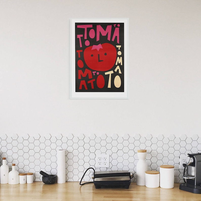 Kitchen Wall Decor Foodie Art Pop Art Tomato Art Kitchen | Etsy