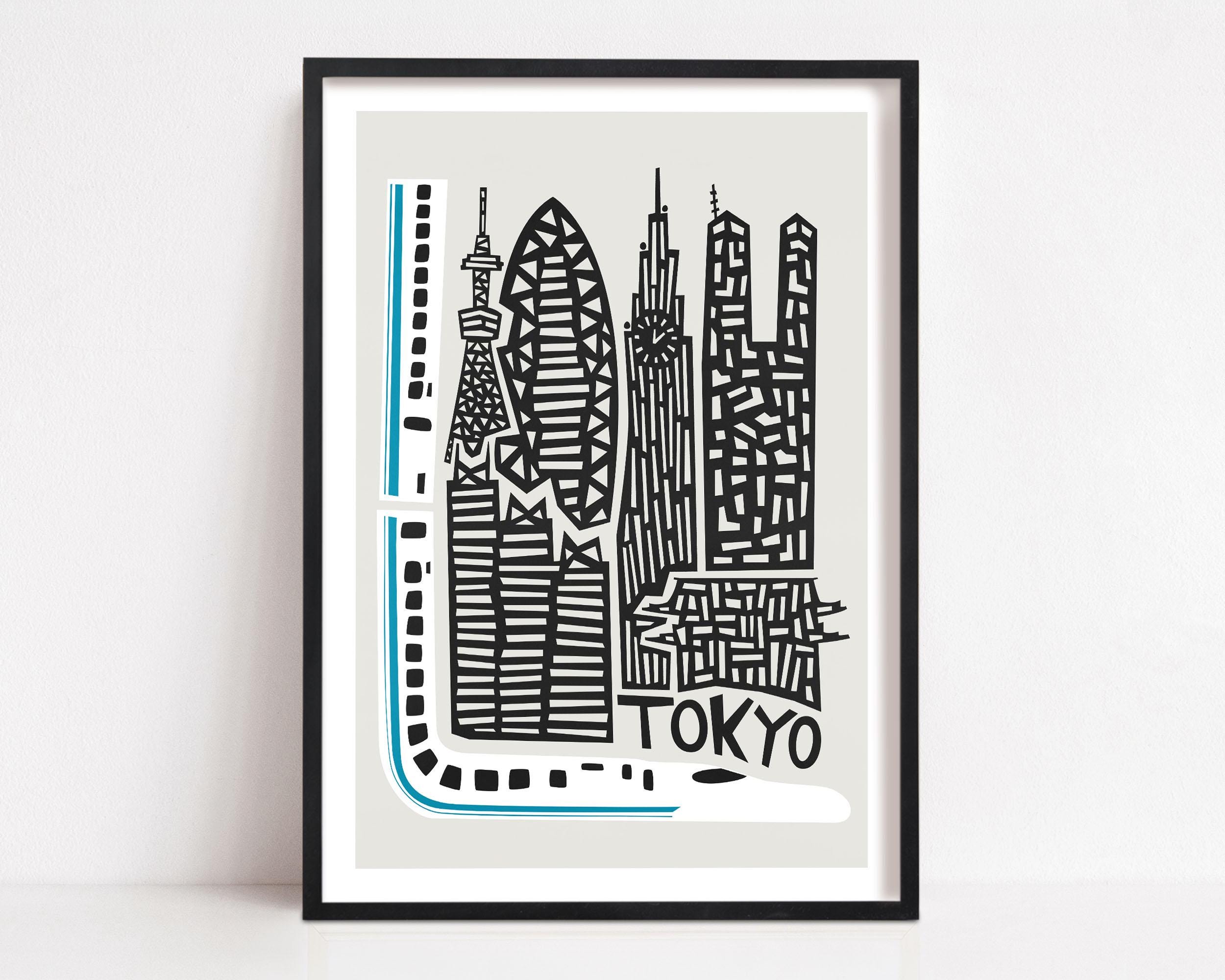 Tokyo Wall Art: Travel Poster, Japan City Print, Retro Travel Decor