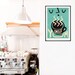 Coffee Print, Coffee Bar Decor, Coffee Lovers Gift, Breakfast Nook Decor, Coffee Poster Big Wall Art Kitchen, Retro Coffee Sign, Teal Art 