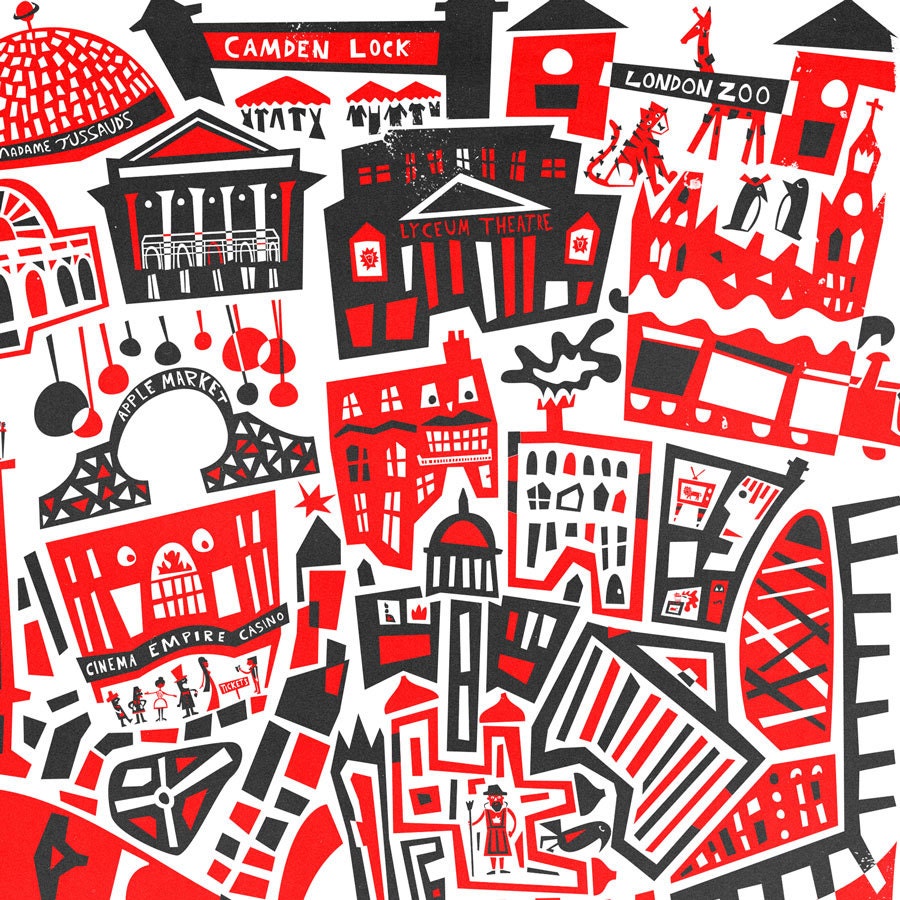 London Map Print Fabric Finest Selection