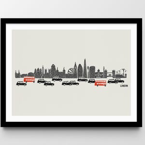 London Skyline Print: Panoramic Mid Century Memorabilia