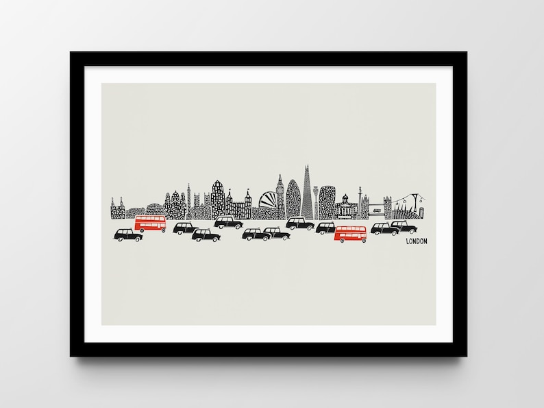 Lámina panorámica del horizonte de Londres: recuerdos panorámicos de mediados de siglo imagen 1