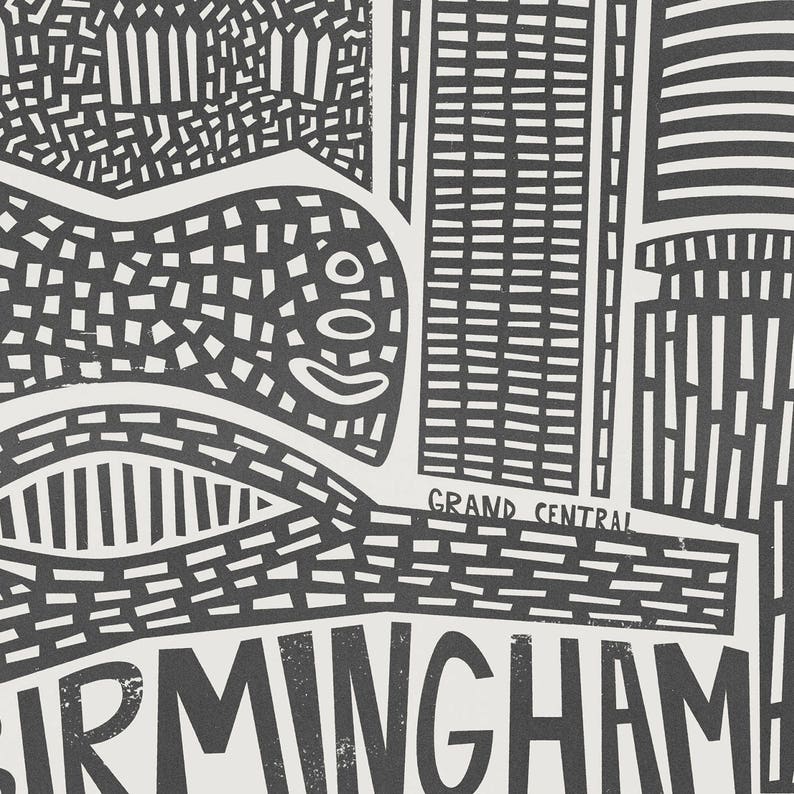 Birmingham UK City Print, Travel Art, Retro Design, Contemporary Living Room Art, Housewarming Homesick Gift, Travel Memories, Moving Gift image 5