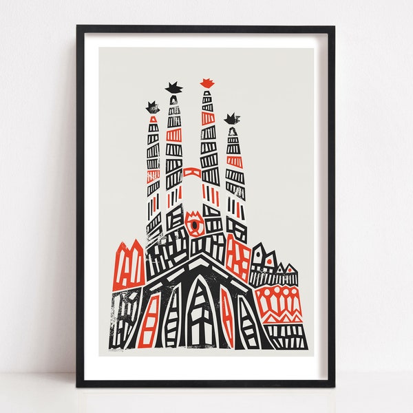 Sagrada Familia, Barcelona Print, Iconic Buildings, Architecture Travel Art, European Cities, Around the World, Honeymoon, Anniversary Gift