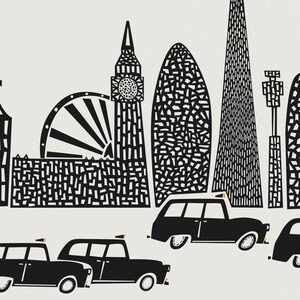 Lámina panorámica del horizonte de Londres: recuerdos panorámicos de mediados de siglo imagen 9