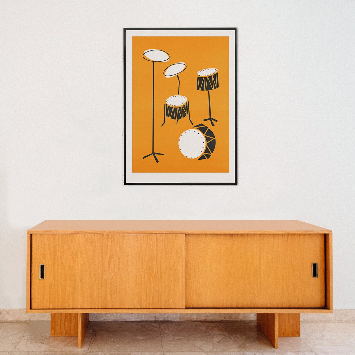 Drums Print Music Art Mid Century Modern Gift For Dad Etsy