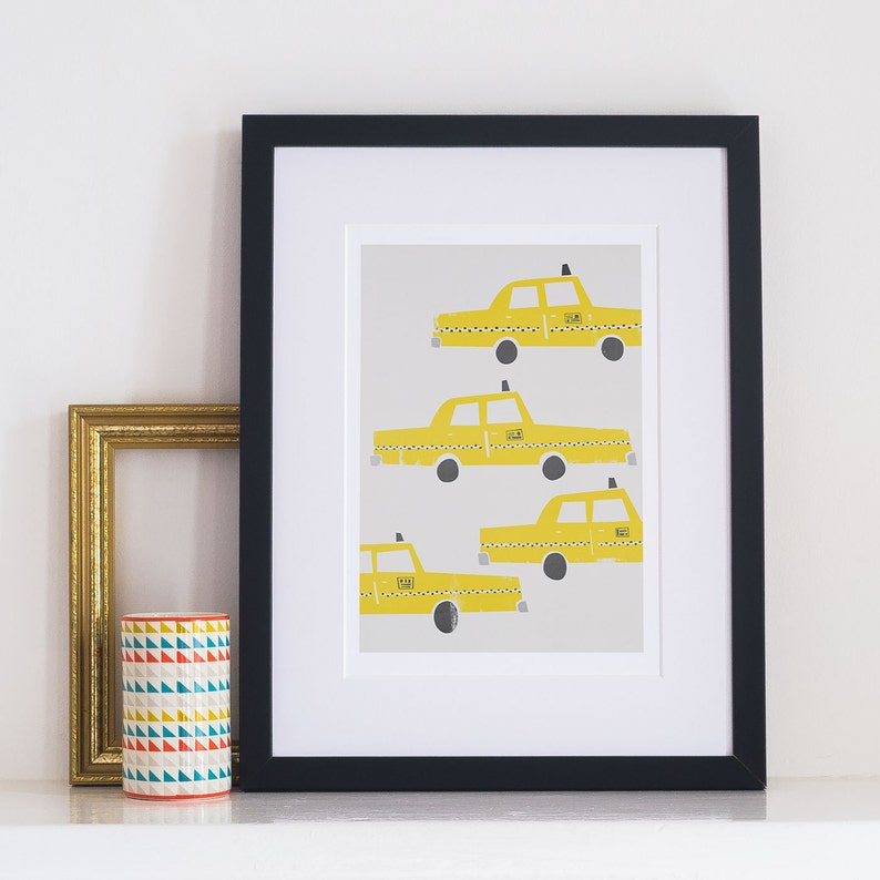 New York Taxi Cab Print Unique New York Gift Yellow Cab NYC | Etsy