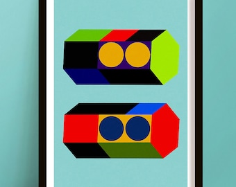 Geometric Hexagon Abstract Print - Oversized Wall Art For New Home Owner