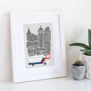 Birmingham UK City Print, Travel Art, Retro Design, Contemporary Living Room Art, Housewarming Homesick Gift, Travel Memories, Moving Gift image 10