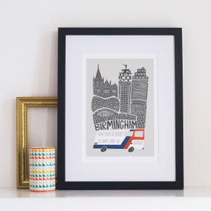 Birmingham UK City Print, Travel Art, Retro Design, Contemporary Living Room Art, Housewarming Homesick Gift, Travel Memories, Moving Gift image 9