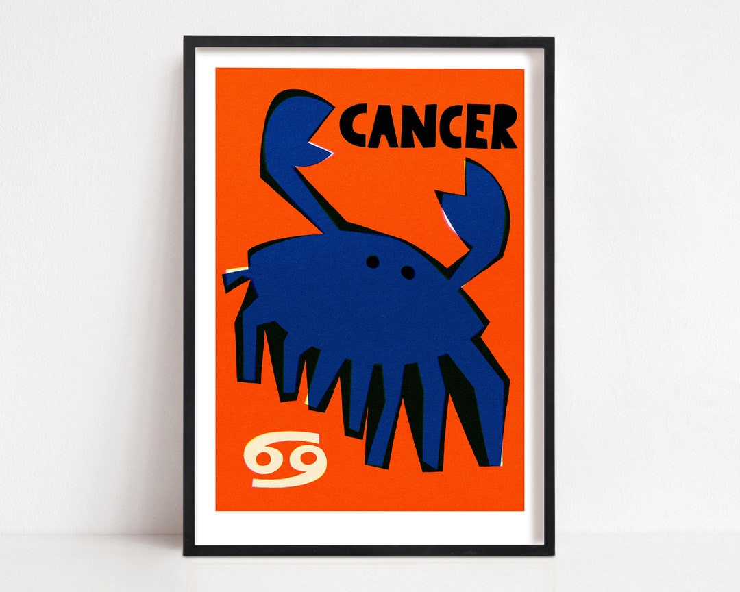 Cancer Zodiac Poster, Astrology Gifts for Cancer, Celestial Astrology