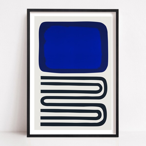 Blue Abstract Art Etsy UK