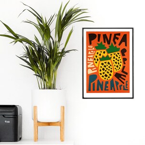 Pineapple Print: Orange and Yellow Fruit Kitchen Decor image 7
