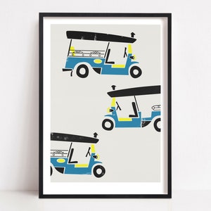 Tuk Tuk Print, Poster, Asia Art Print, Bangkok Print, Same Same But Different, City Wall Art, Wanderlust, Traveller Poster Gift, Backpack image 1