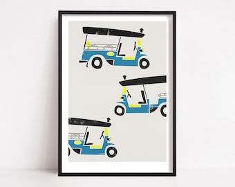 Tuk Tuk Print, Poster, Asia Art Print, Bangkok Print, Same Same But Different, City Wall Art, Wanderlust, Traveller Poster Gift, Backpack