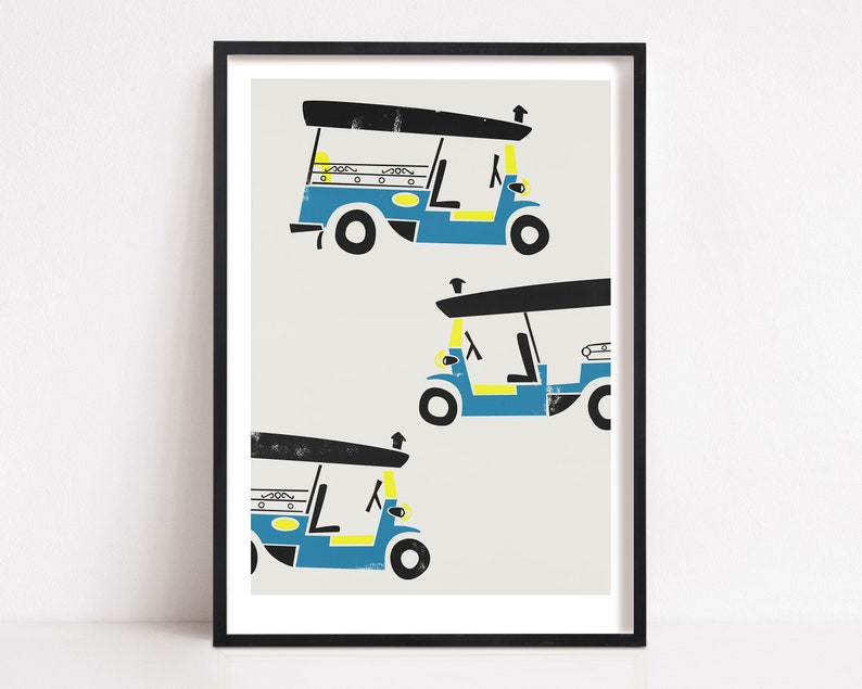 Tuk Tuk Print, Poster, Asia Art Print, Bangkok Print, Same Same But Different, City Wall Art, Wanderlust, Traveller Poster Gift, Backpack image 1