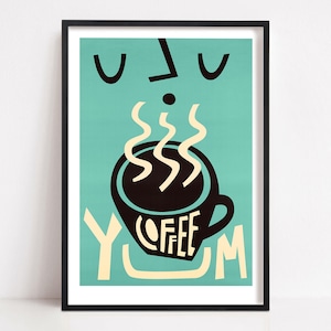Kaffee Print Bar Dekor, Kaffee Liebhaber Geschenk, Frühstücksecke Dekor, große Wand Küche Kunst, Retro Schild