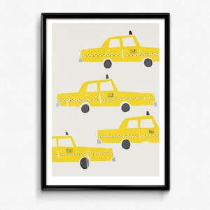 Set of 3 New York Prints, Birthday Gift, New York Wall Art, Cityscape Gallery Wall, NYC Taxi Cab, Yellow Wall Decor Apartment, Travel Art image 5