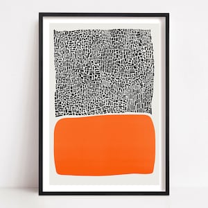 Abstract Print, Mid Century Modern Wall Art, Extra Large Wall Art Abstract, Mid Century Abstract City Art Print, Christmas Gift Mum