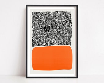 Abstract Print, Mid Century Modern Wall Art, Extra Large Wall Art Abstract, Mid Century Abstract City Art Print, Christmas Gift Mum