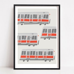 Boston Tram Poster: Retro Transport Reisekunst