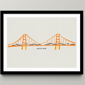 Golden Gate Bridge Art Print: Orange California Print