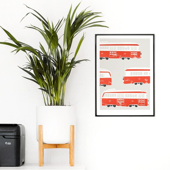 Toronto Streetcar Print Trams Retro Vehicle Lovers Vintage Etsy