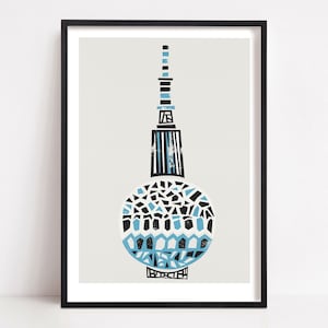 Berlin TV Tower Print: Living Room Architecture Wall Art