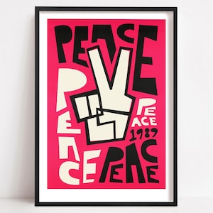 Peace Sign Print: Hot Pink Inspirational Wall Art