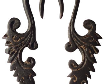 Tribal Wooden Ear Stretcher Gauges handmade earrings /Ear Expanders /Wood stretched ears / Ear lobes Organic Plugs