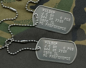 Personalized Military Dog Tag Set