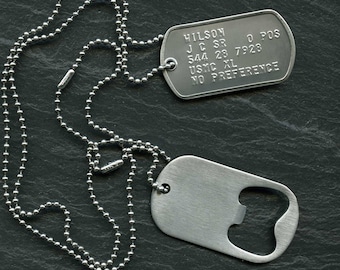 Stainless Steel US Army Dog Tag ID Set Personalised & | Etsy UK